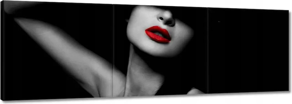 Vászonkép 90x30 Vörös ajkak Rúzs