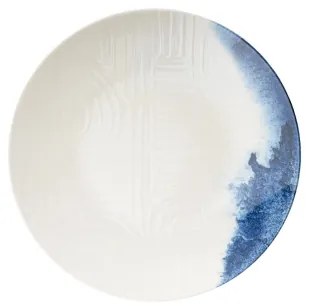 24 darabos étkészlet krém/kék/porcelán