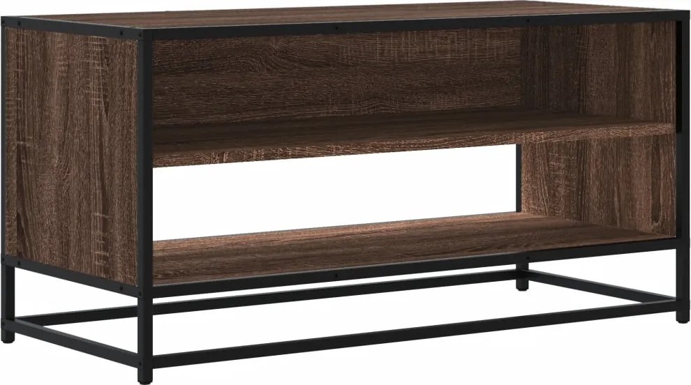 vidaXL barna tölgy színű szerelt fa és fém TV-szekrény 91x40x46 cm