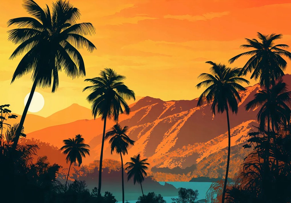 Poszter 100x70cm Naplemente a szigeteken