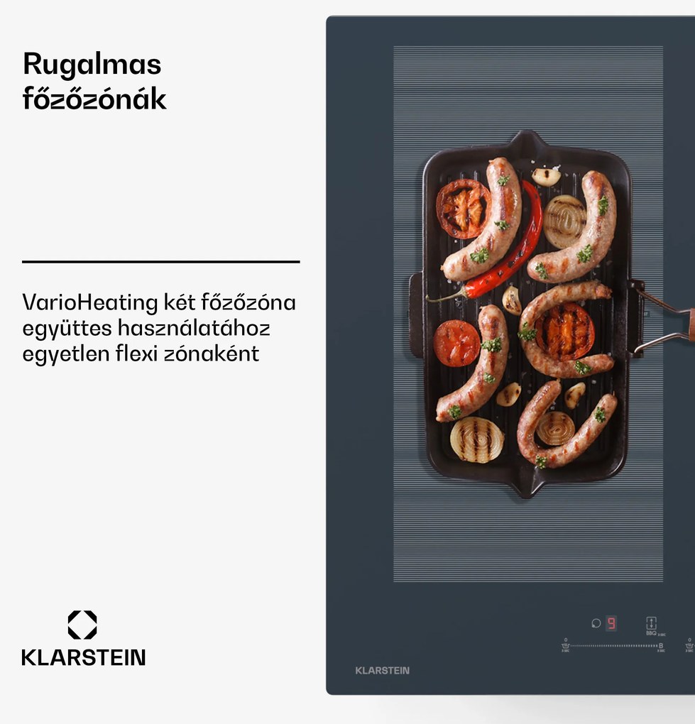 Klarstein Delicatessa 77 Flex beépített indukciós főzőlap, 7500 W, Flexi zóna, Booster, Indukció