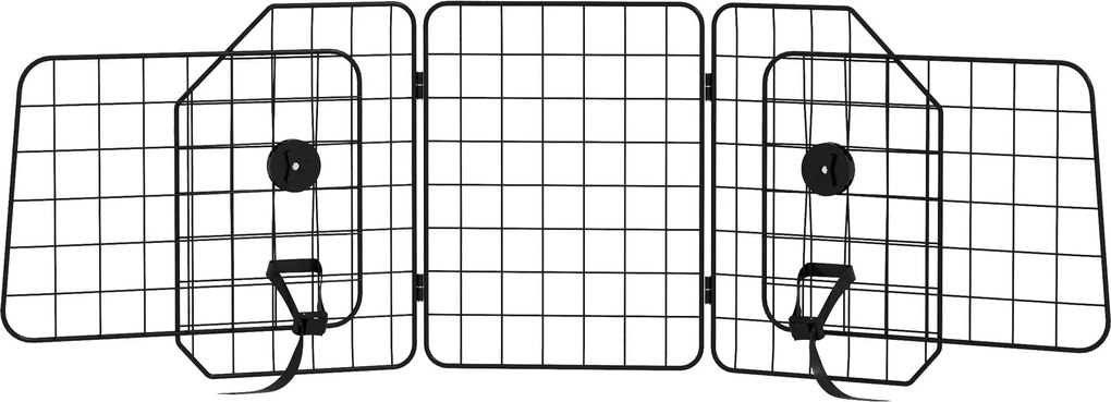 PawHut Autós Kutya Védő Rács – Univerzális Boot Guard Állítható Szélességgel 93-150 x 42 cm Acélból Készült Fekete | Aosom