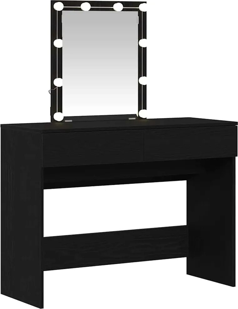 vidaXL Öltözködőasztal fiókkal Fekete tölgy 100 x 40 x 130 cm Faanyag