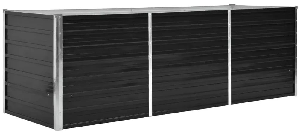 Antracitszürke horganyzott acél kerti magaságyás 240x80x77 cm
