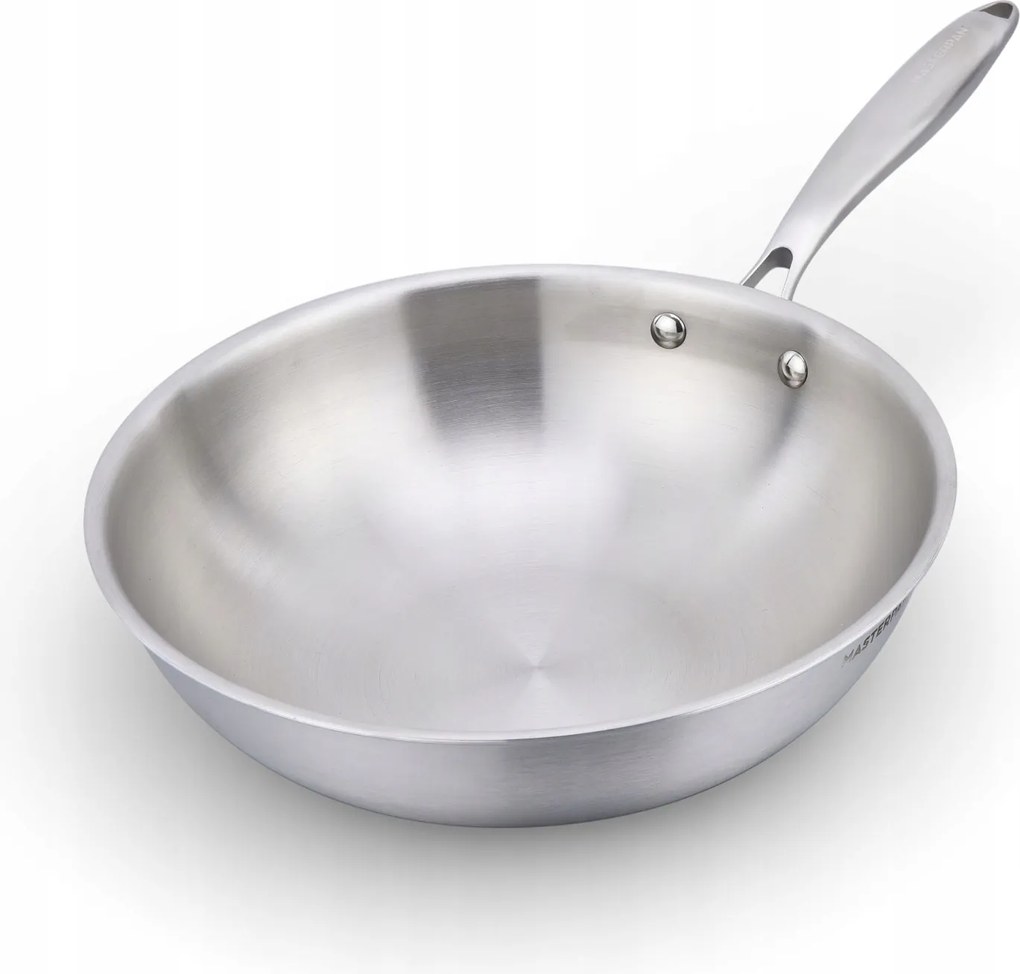 Wok 32 CM rozsdamentes acél Masterpan Indukciós Gáz
