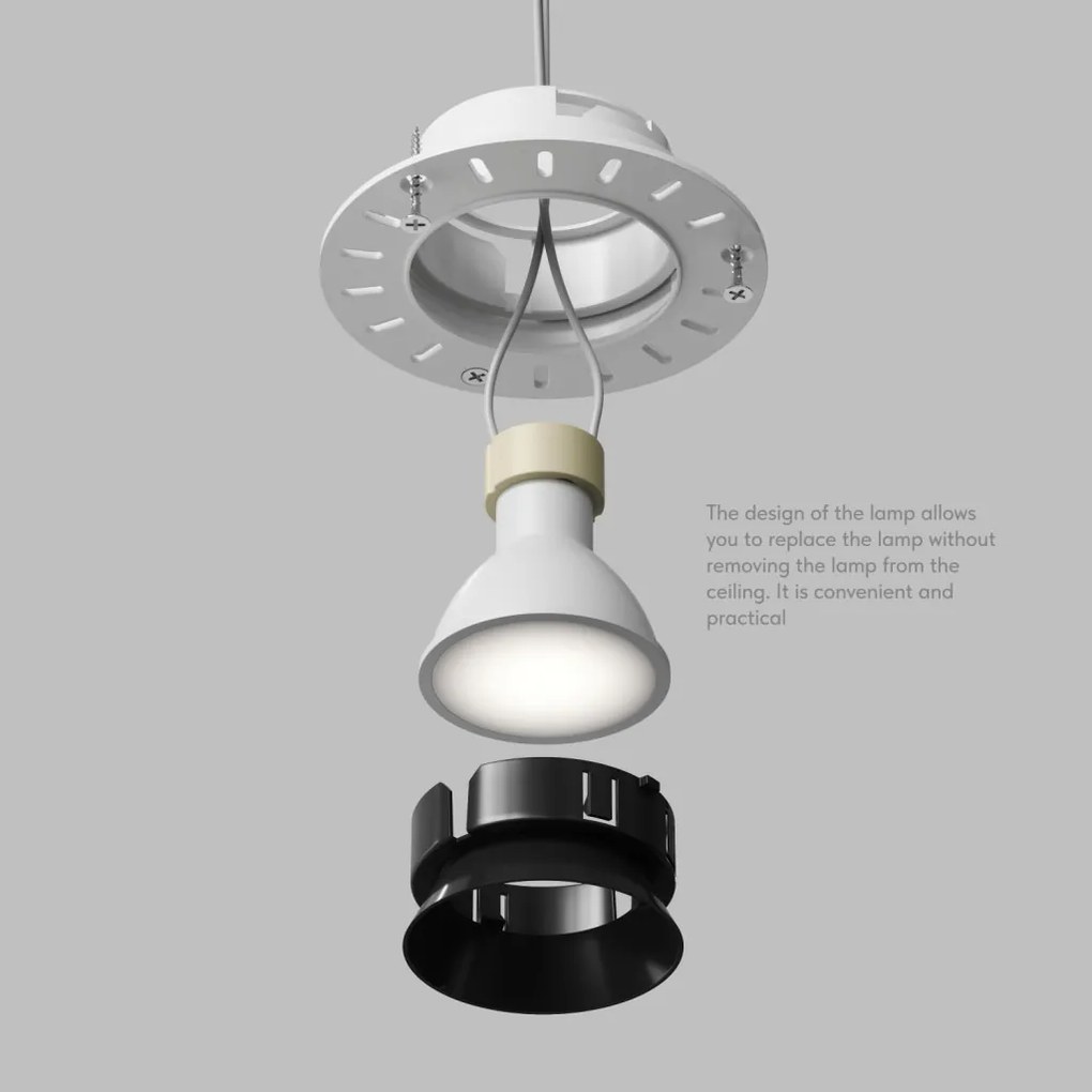 Vibi series recessed trimless downlight — DK/EU-3055-BK