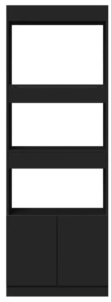 fekete szerelt fa magasszekrény 63 x 33 x 180 cm