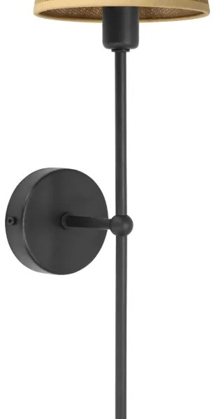 Fali lámpa MADELA 1x E14/40W/230V juta/fekete