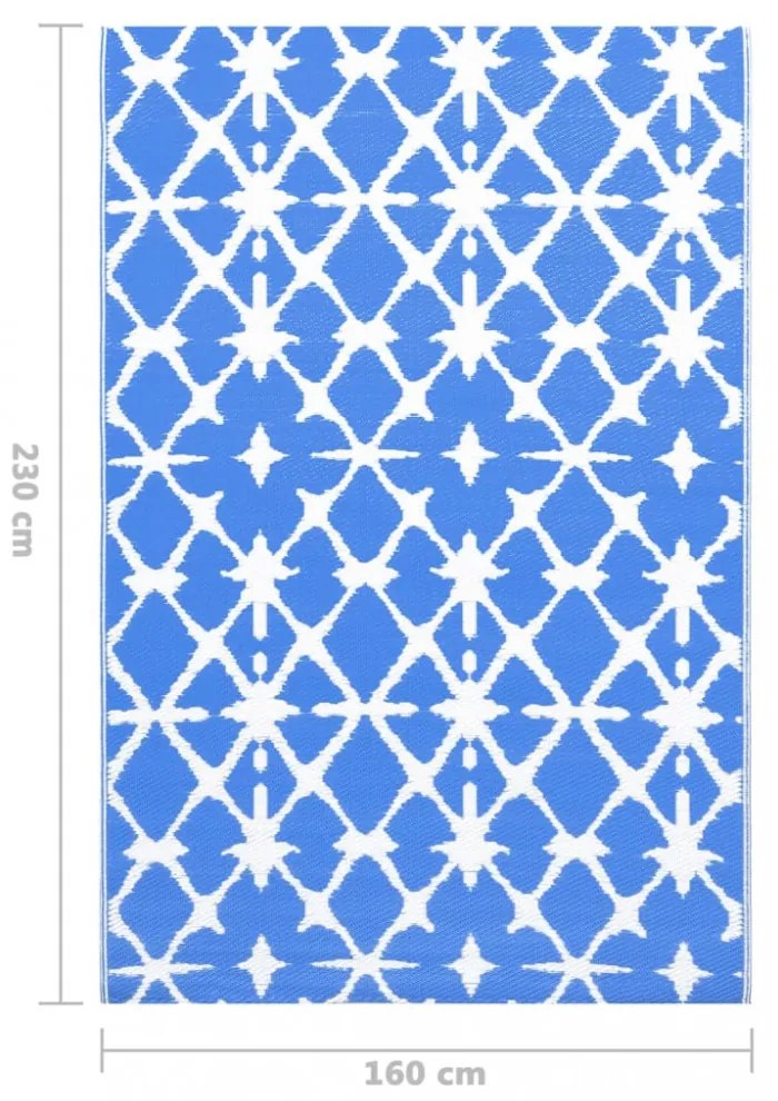 kültéri szőnyeg ARAKIL kék-fehér 160x230 cm PP
