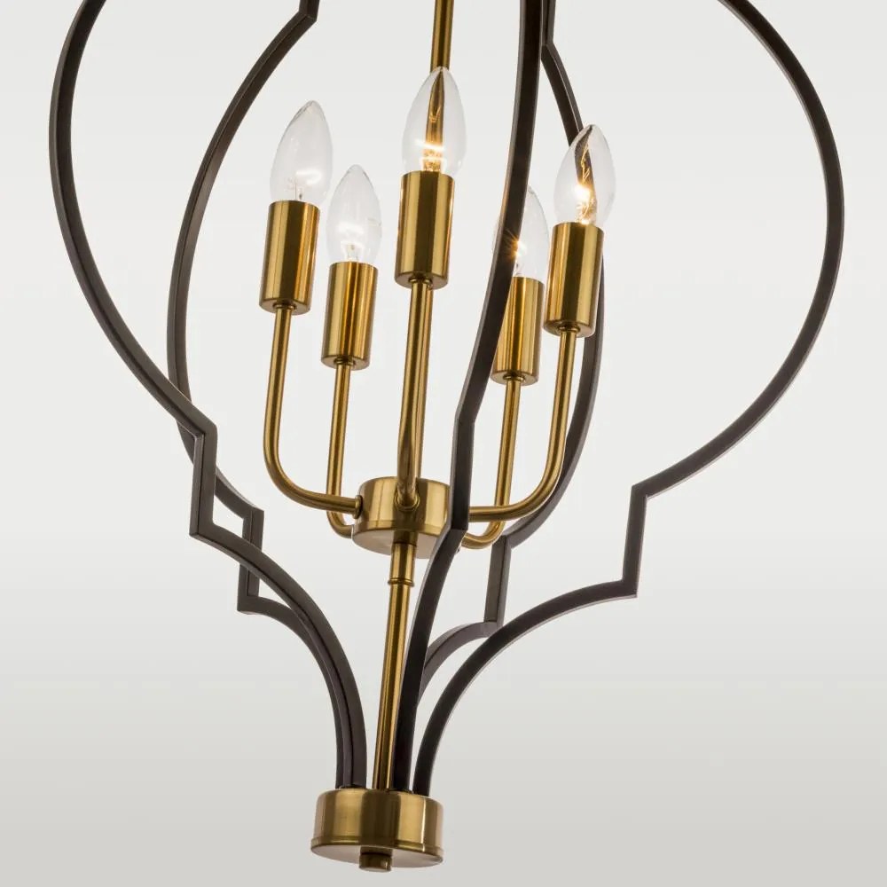 COSMOLIGHT P05186BK NASHVILLE Klasszikus Függesztett Lámpa Fekete, Arany E14 IP20