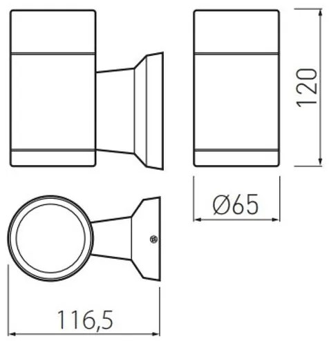 Lámpa Fali lámpa BALEO, 1 irányú, E27, 190*105*175, IP 54 (Ø105mm)
