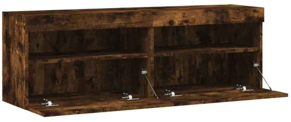 2 db füstös tölgy fali TV-szekrény LED-ekkel 60x30x40 cm