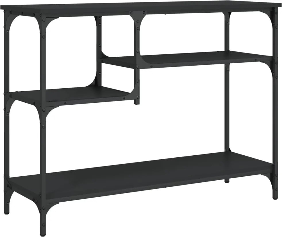 vidaXL fekete tálalóasztal polcokkal 100 x 35 x 75 cm