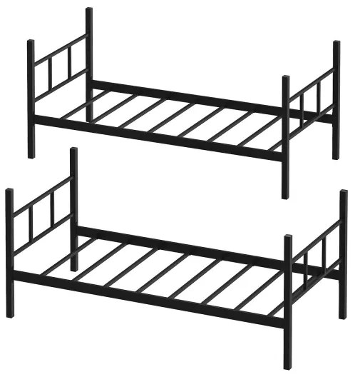 MAVEN fém emeletes ágy 90x200 cm fekete teherbírás: 2×100 kg