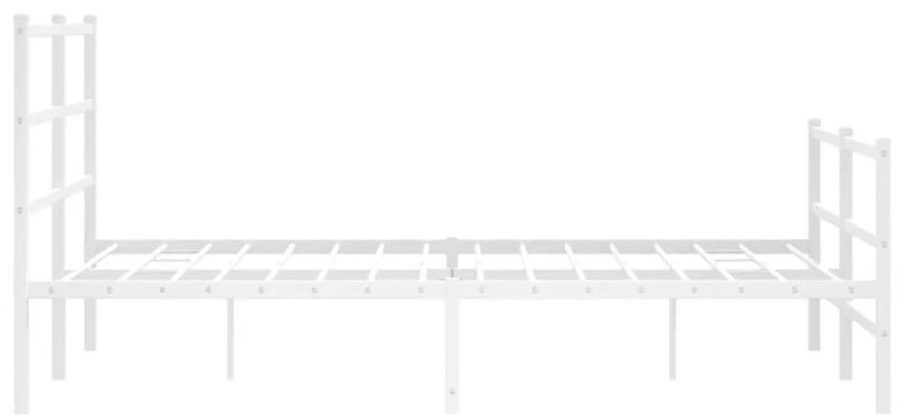 fehér fém ágykeret fej- és lábtámlával 140 x 200 cm