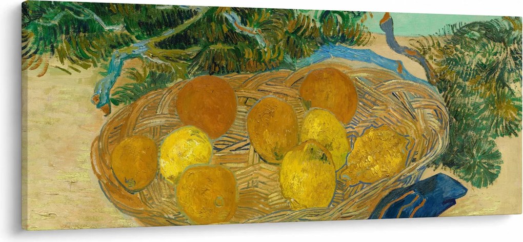 Kép - Vincent van Gogh, Still Life of Oranges and Lemons with Blue Gloves, reprodukciók (120x50 cm)