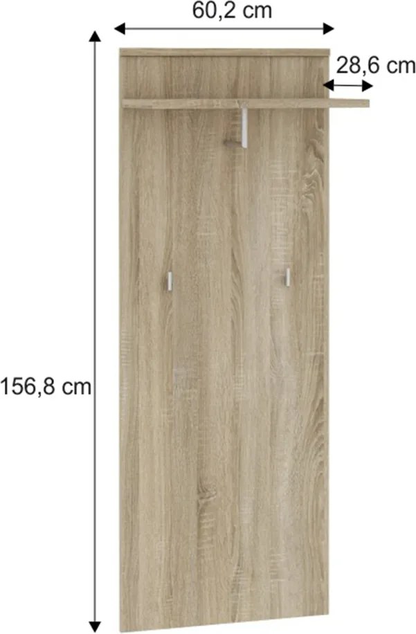 Akasztó előszobába, sonoma, MARIO NEW TYP D-6