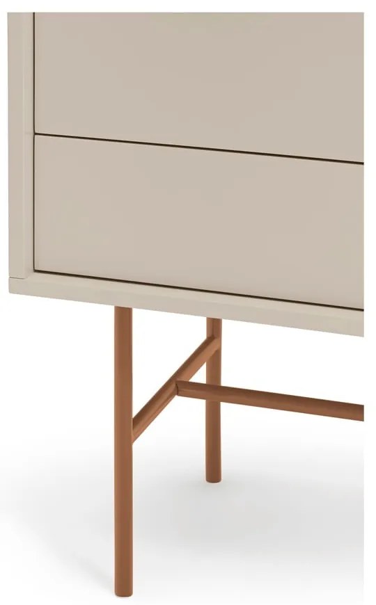 Téglavörös-bézs magas komód tolóajtóval 120x140 cm Nube – Teulat