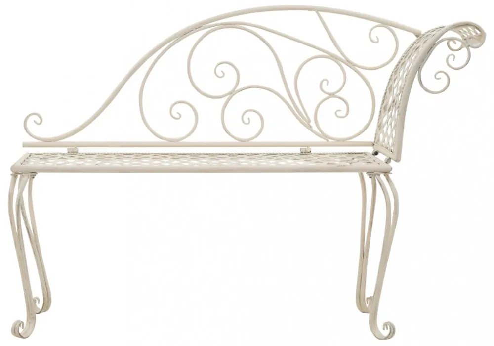 fehér antik fém kerti pad 128 cm