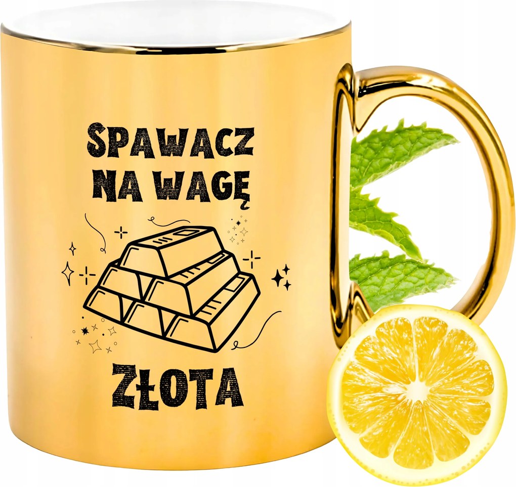 Arany fényes bögre Hegesztőnek Ajándék Nyomtatott Fotóval