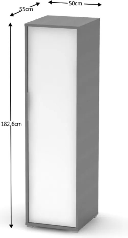 Ruhásszekrény, grafit/féher , RIOMA NEW TYP 20