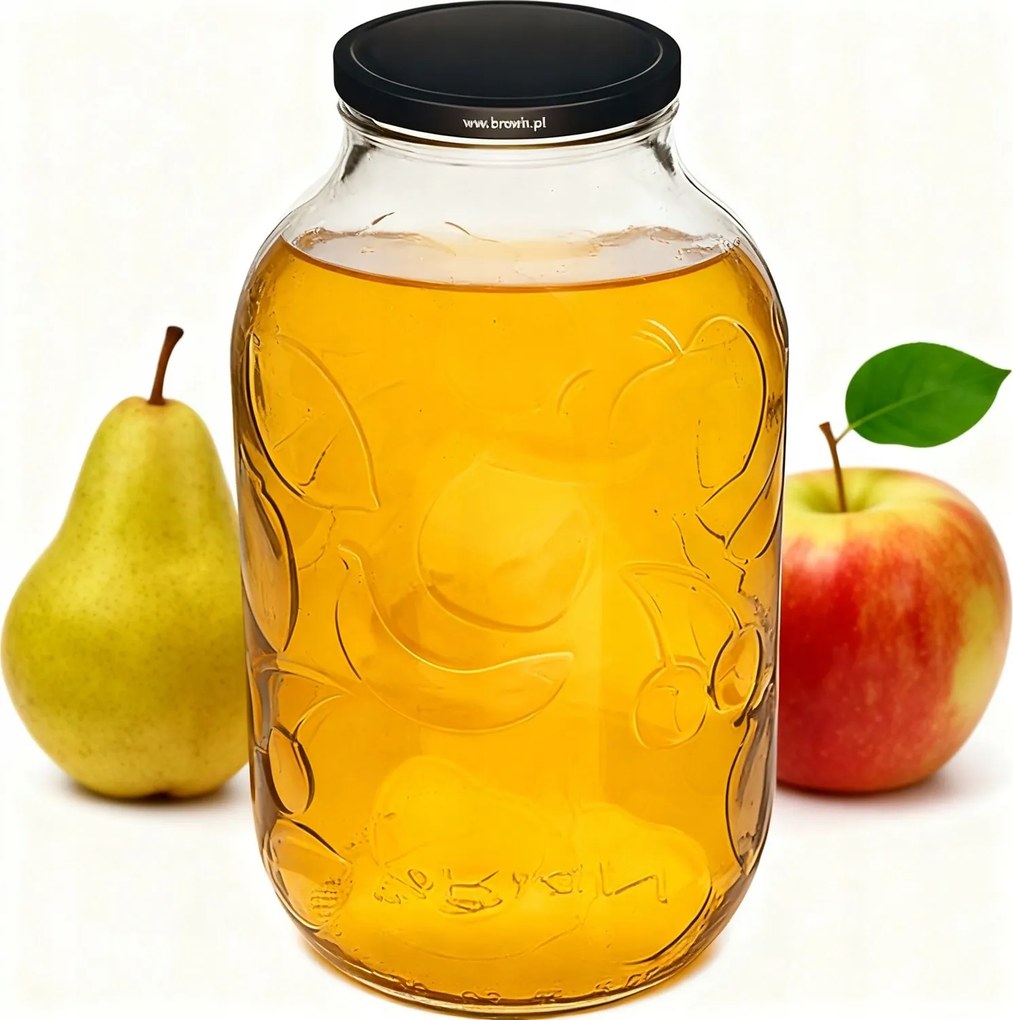 Üveg tároló 5 l Gyümölcs fedéllel 6 db-os szett