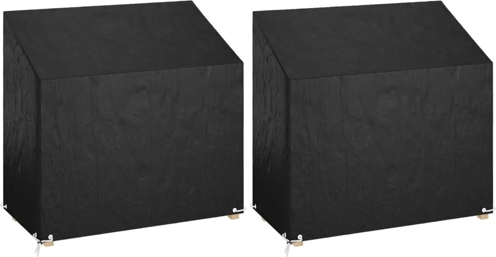 vidaXL 2 db polietilén kerti pad huzat 8 fűzőlyukkal 130x70x70/88 cm
