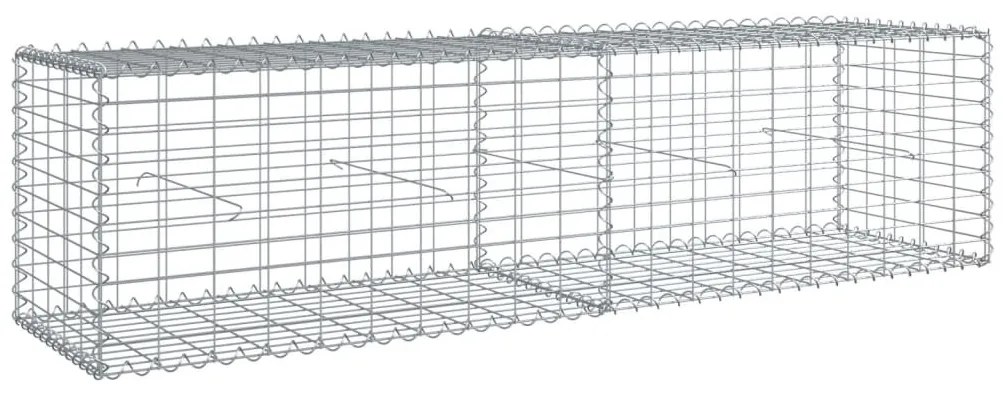 horganyzott vas gabion kosár fedéllel 200 x 50 x 50 cm
