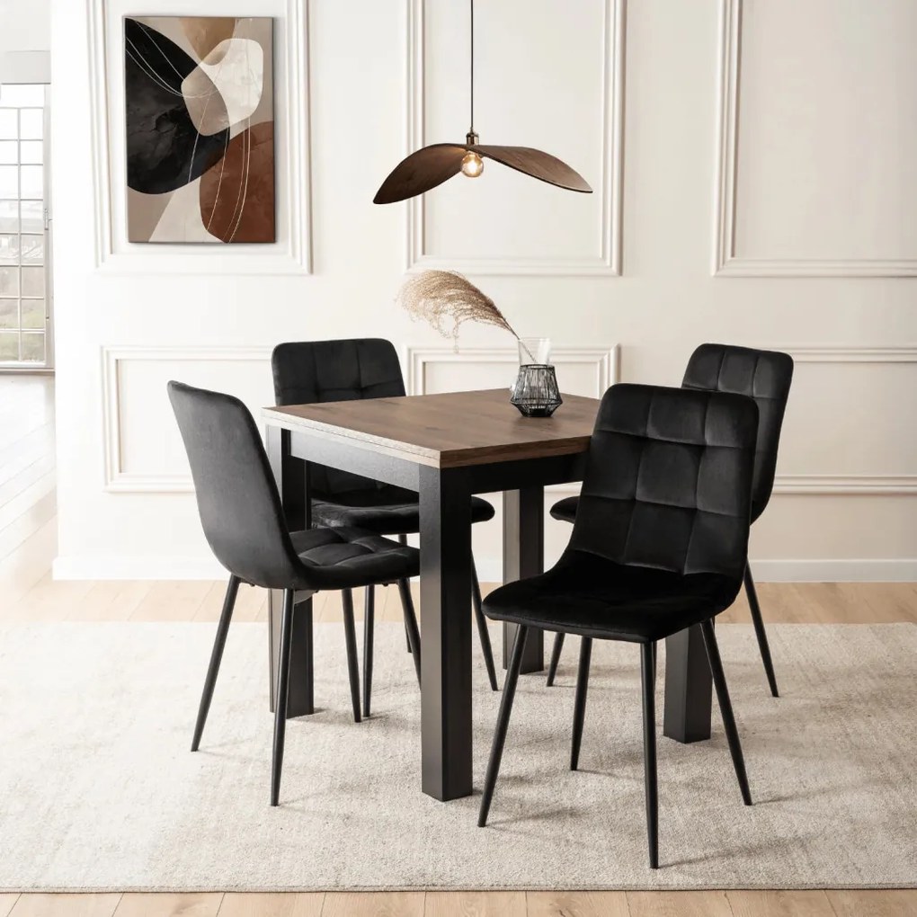 MAX bővíthető étkezőasztal 80–160 cm, dió/fekete színben