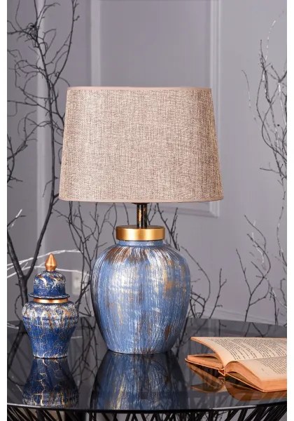Asztali lámpa 1xE27/40W/230V kék/bézs