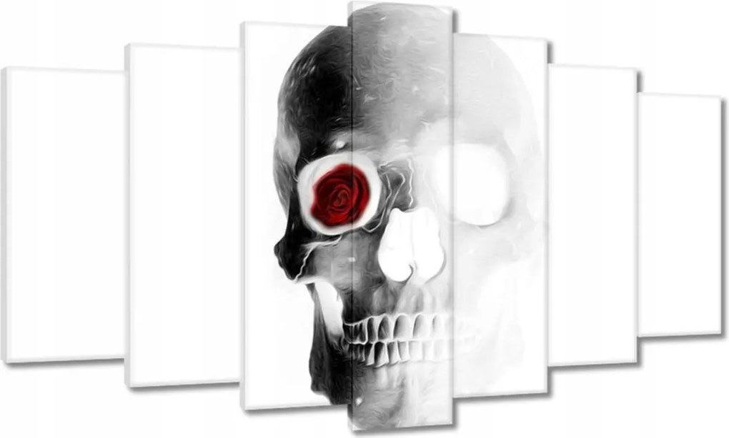 Vászonkép 140x80 Koponya rózsával Rózsa