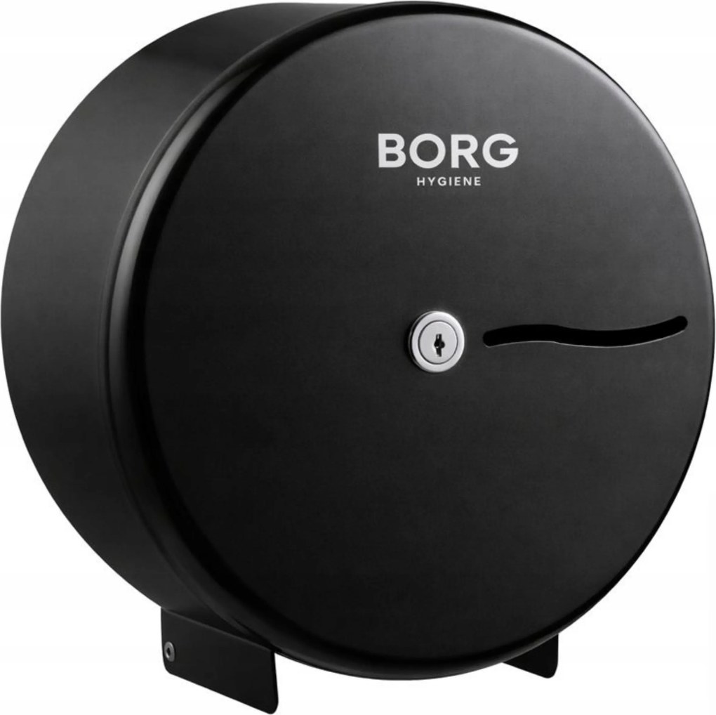Borg Prémium acél WC-papír adagoló Jumbo fekete Vastag Lemez