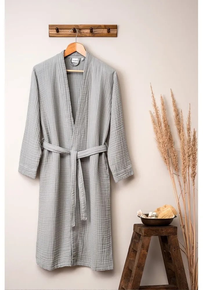 Szürke muszlin fürdőköpeny L/XL Kimono – Foutastic