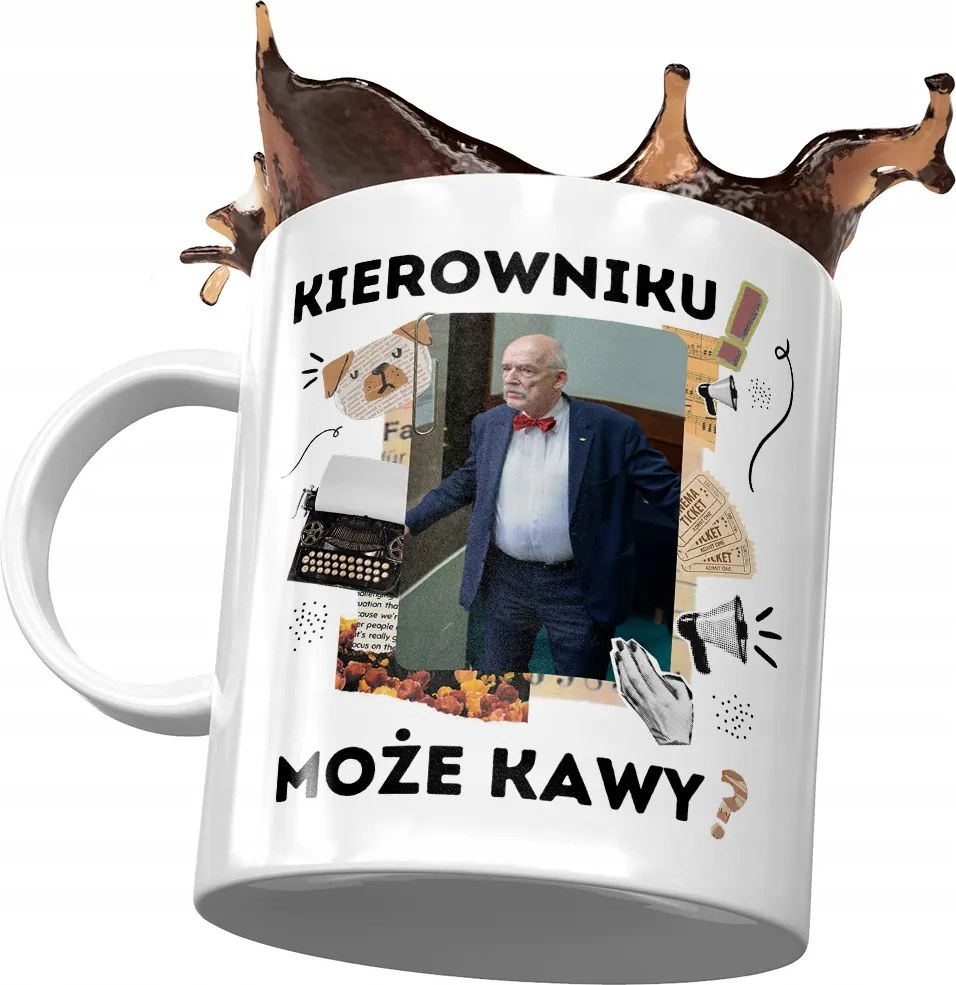 Bögre Janusz Corwin Mikke Politikusok Ajándék Nyomtatott Fotóval