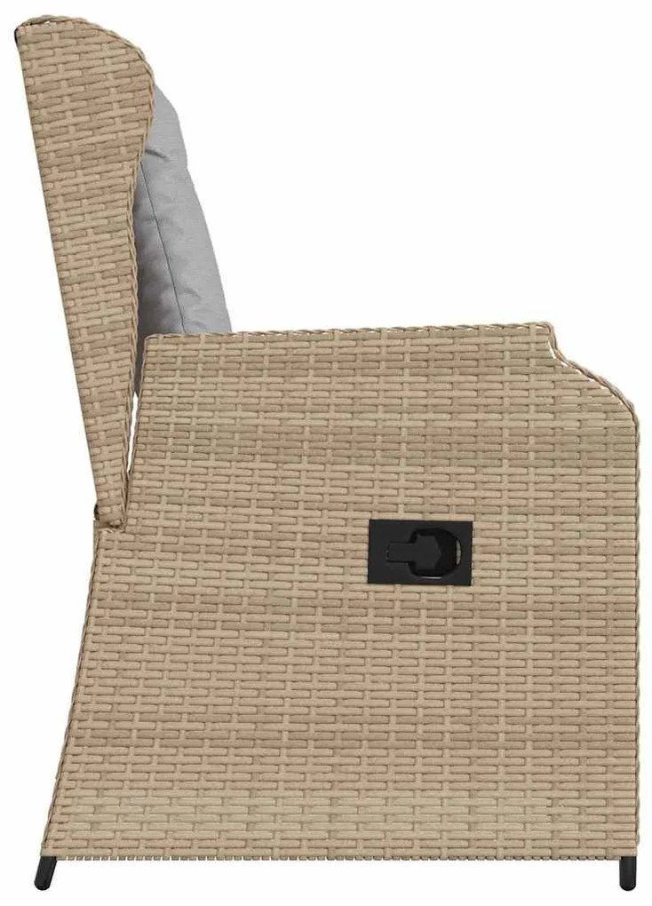 Kerti pad párnával 2 pcs Bézs Poli rattan