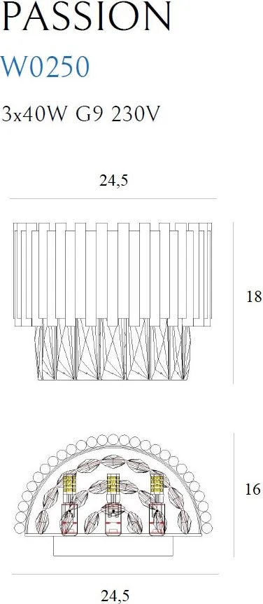 Fali Lámpa Arany MAXLIGHT W0250