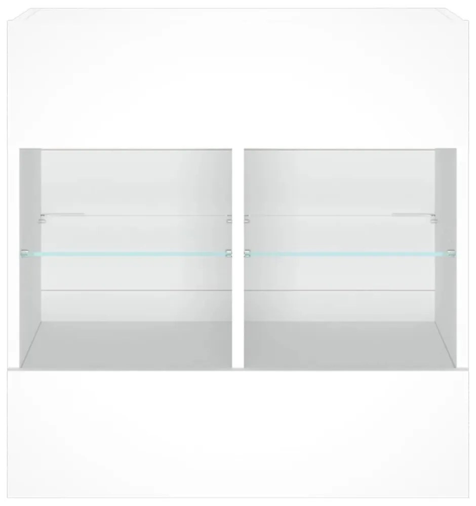 fehér falra szerelhető TV-szekrény LED-lámpákkal 58,5x30x60,5cm