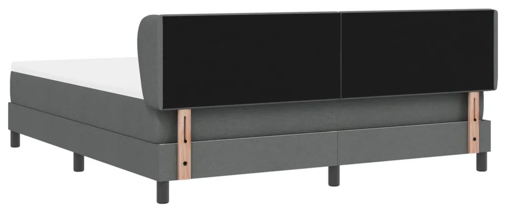 Boxspring Ágy Mattal Sötétszürke 180x200 cm Szövet