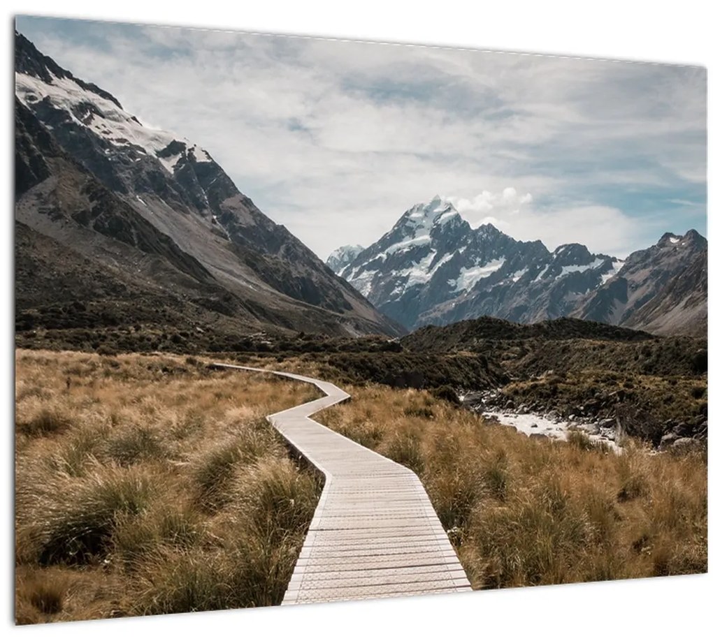 Kép - Sétány a hegységben Mt. Cook (70x50 cm)