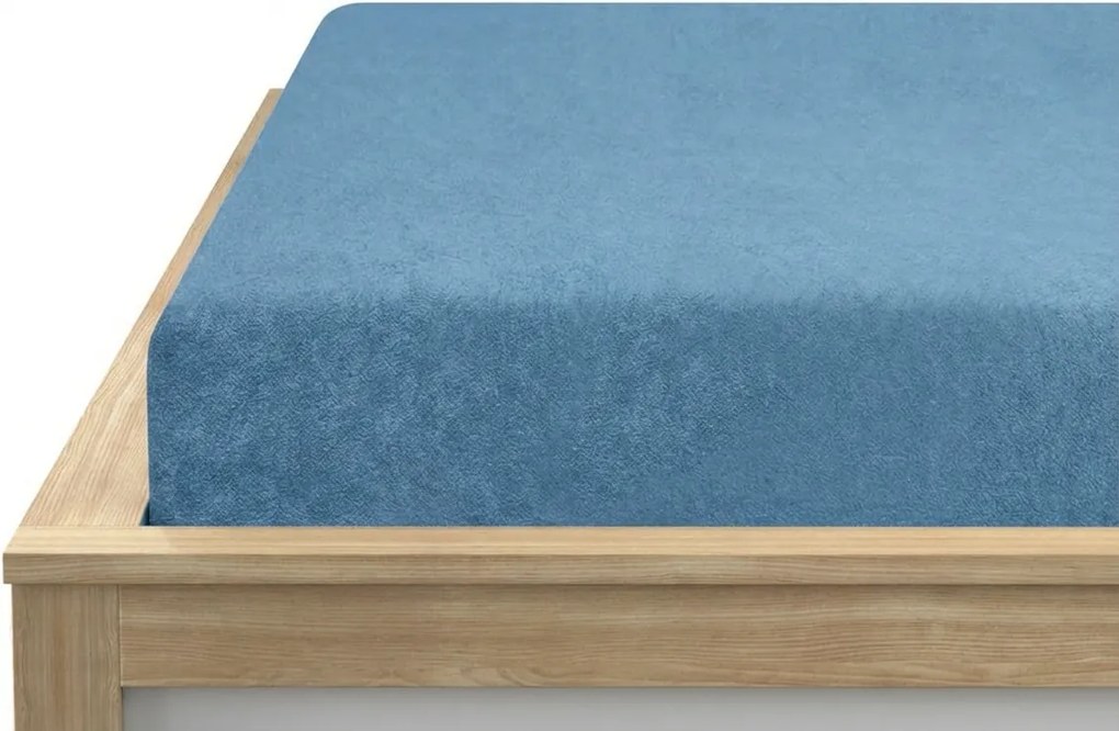 Frottír gumis lepedő EXCLUSIVE kék 90 x 200 cm