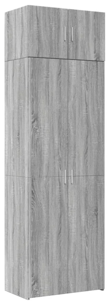 vidaXL szürke sonoma színű szerelt fa tárolószekrény 70x42,5x225 cm