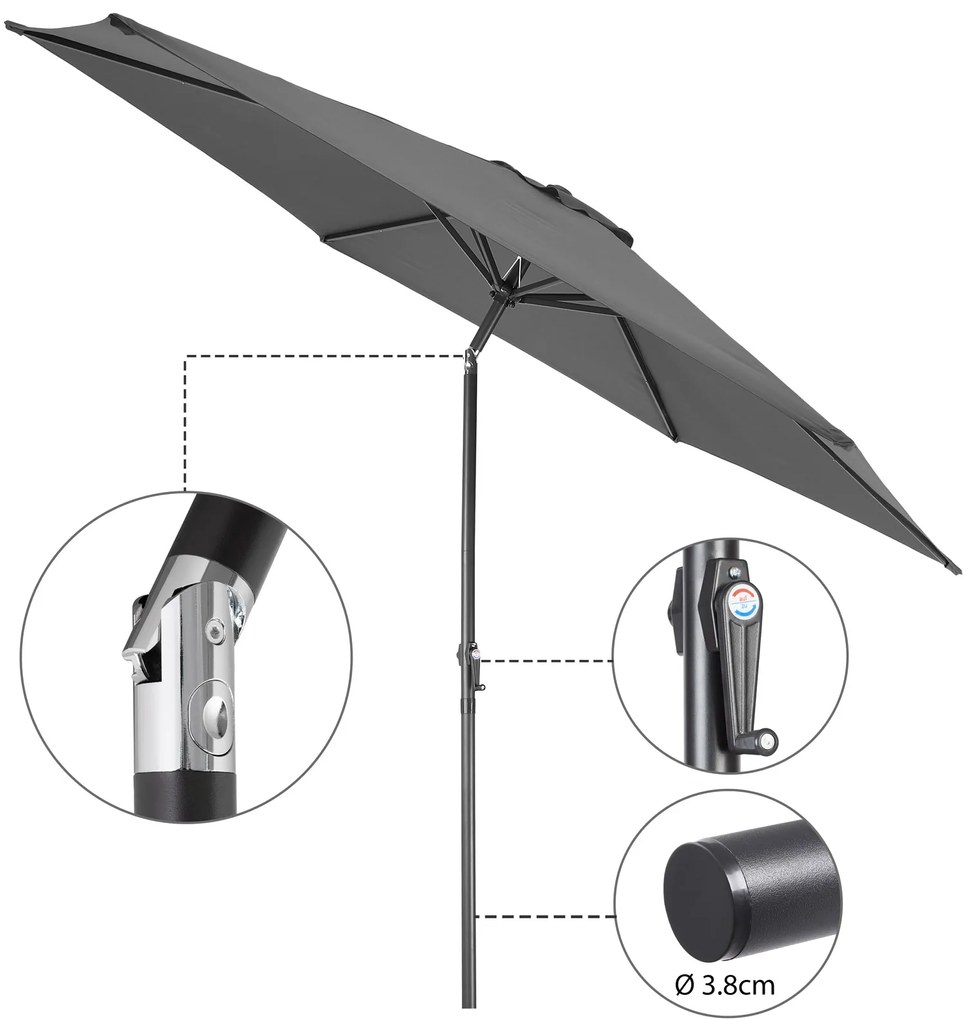 Kingsleeve® Kerti napernyő Ø300 cm - antracit