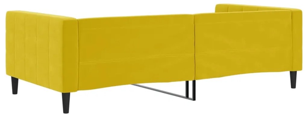 sárga bársony kanapéágy 100 x 200 cm