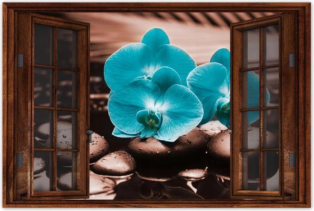 Poszter 60x40 Türkiz orchidea