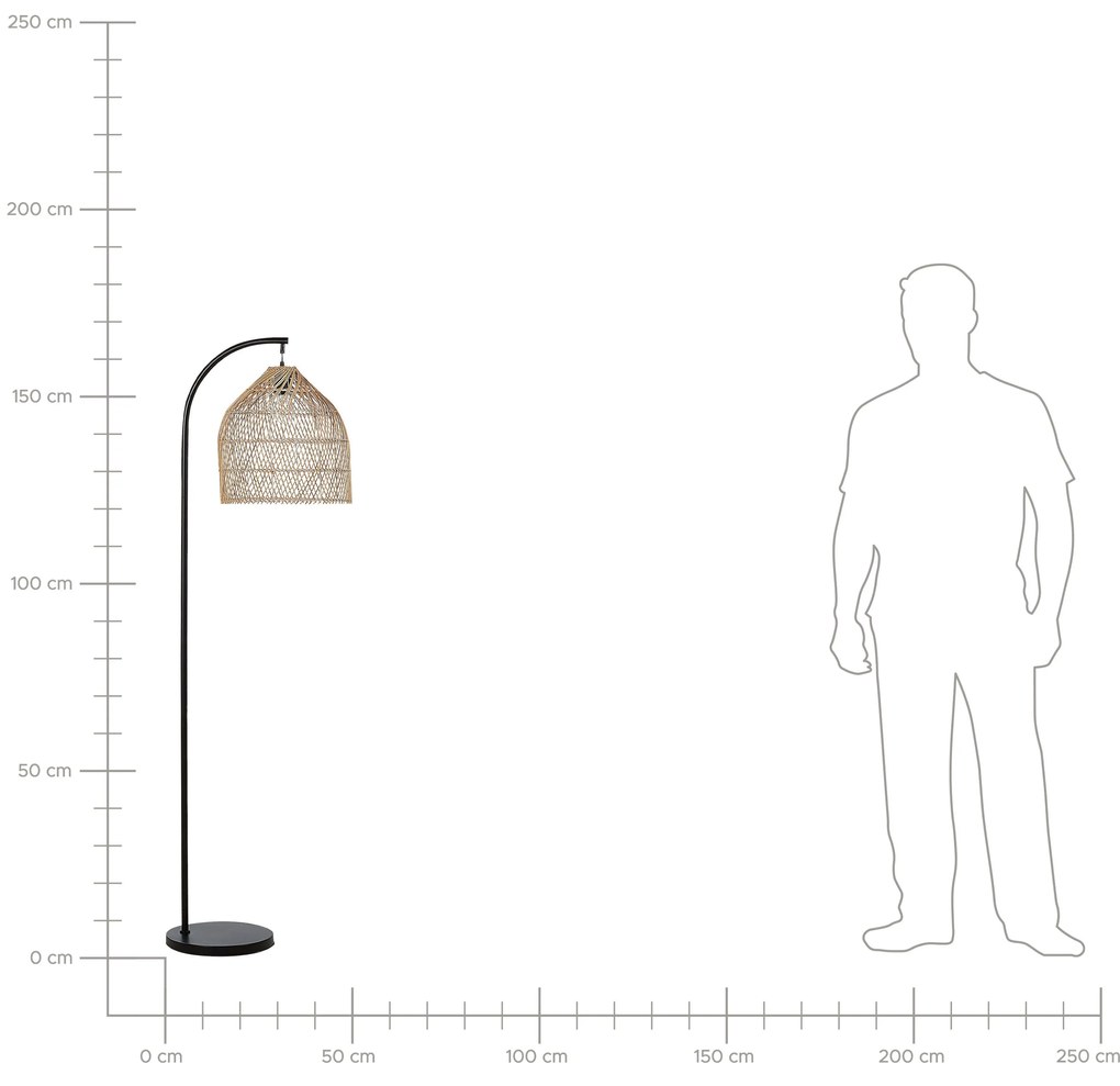 Natúr rattan állólámpa 165 cm BERNICA Beliani
