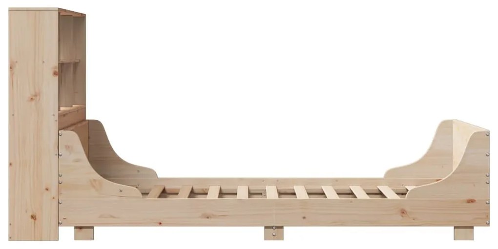 tömör fa könyvespolcos ágy matrac nélkül 100 x 200 cm