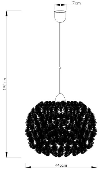 Globo 15057 - Csillár zsinóron KATUNGA 1xE27/40W/230V