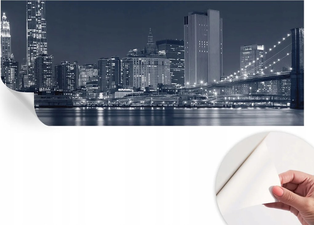 Öntapadós Dekoratív Fotótapéta Hálószobába Éjszakai város 250x104 cm