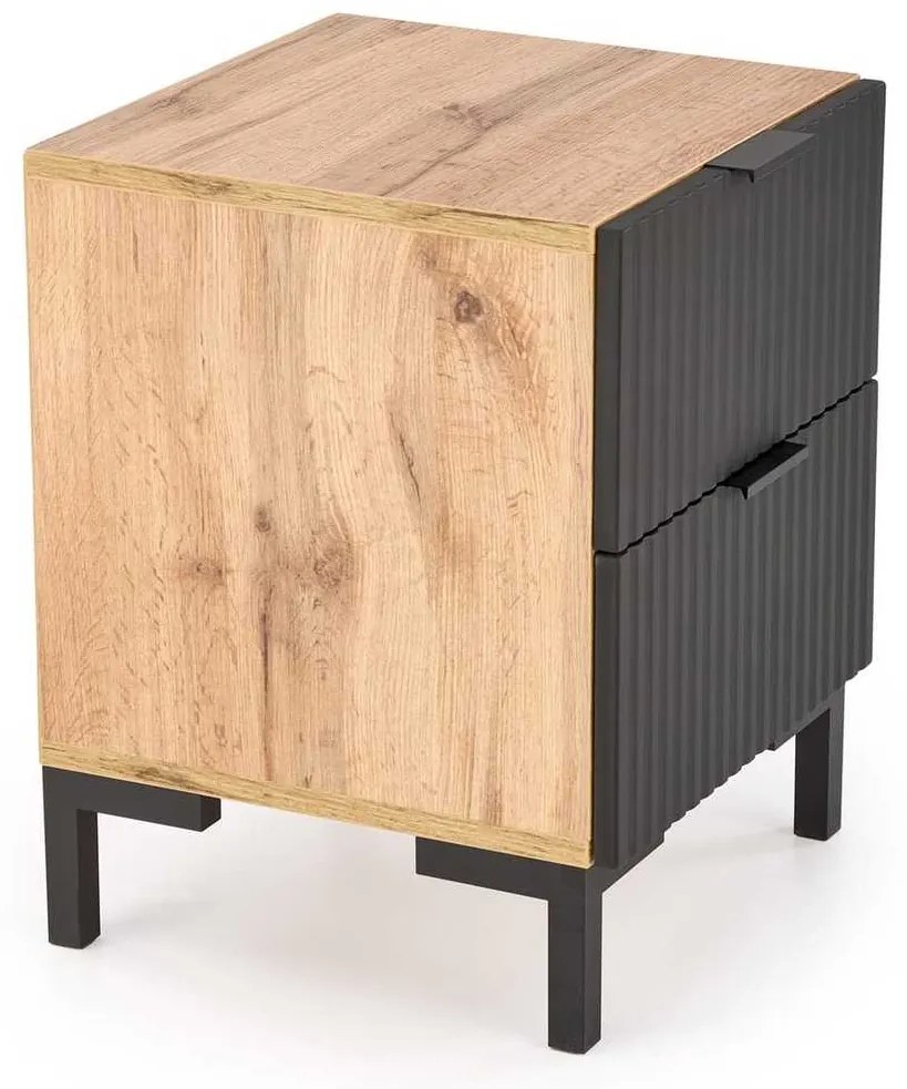 Maisie éjjeliszekrény, craft tölgy / fekete