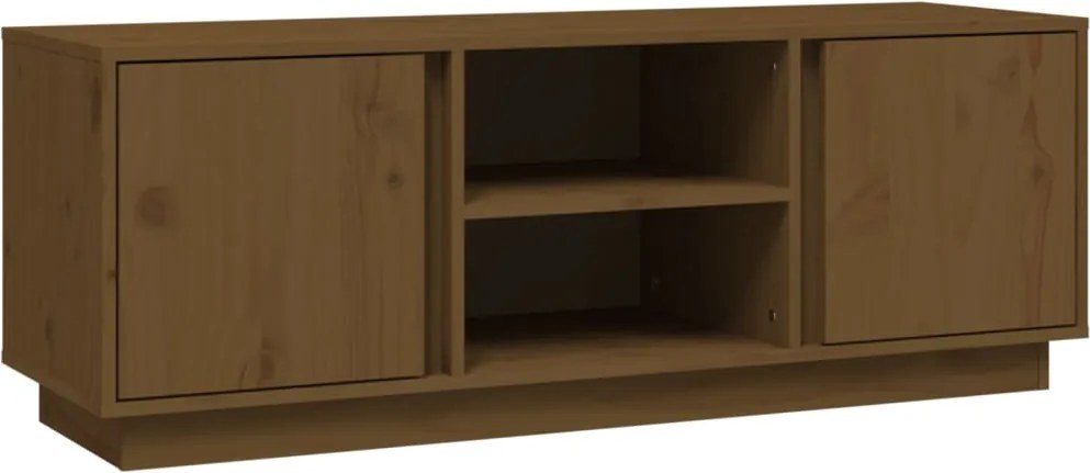 vidaXL mézbarna tömör fenyőfa TV-szekrény 110 x 35 x 40,5 cm